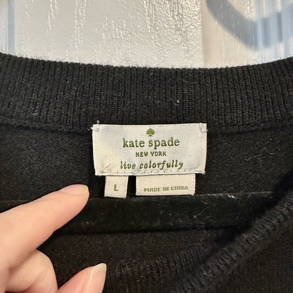 Kate spade embellished black wool sweater size large - Picture 5 of 6